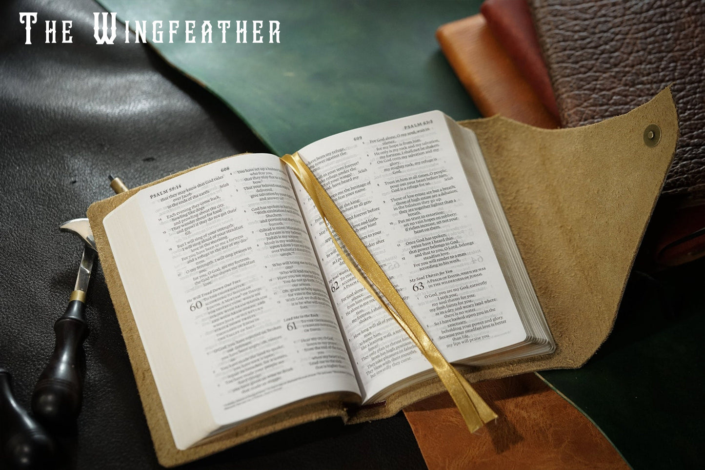 CUSTOM Holy Bible Full Grain Leather Rebind - Wingfeather Design - Very Popular!