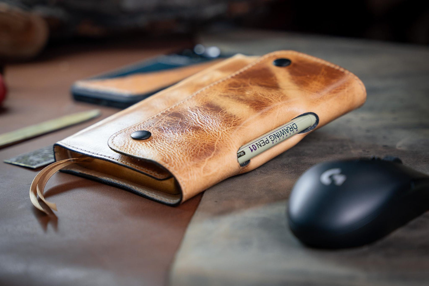 NASB 1995 Compact Bible - PREMIUM Full Grain Leather with built in pen loop