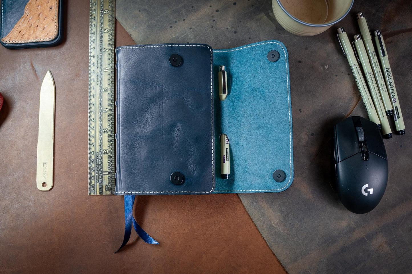 NASB 1995 Compact Bible - PREMIUM Full Grain Leather with built in pen loop
