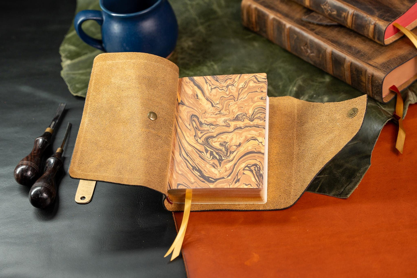 Compact KJV Large Print Bible - Full Grain Leather Magnetic Flap Cover
