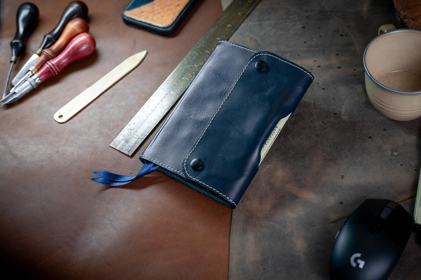 NASB 1995 Compact Bible - PREMIUM Full Grain Leather with built in pen loop