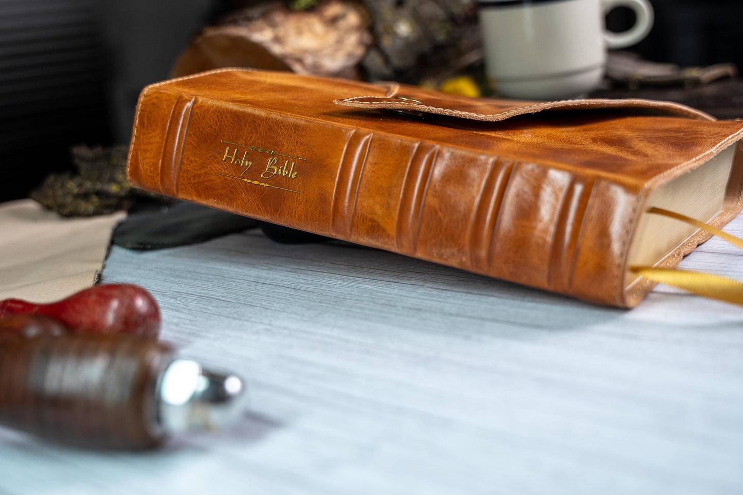 NKJV MacArthur Study Bible Premium Badalassi Leather - Full Grain Vegetable Tan