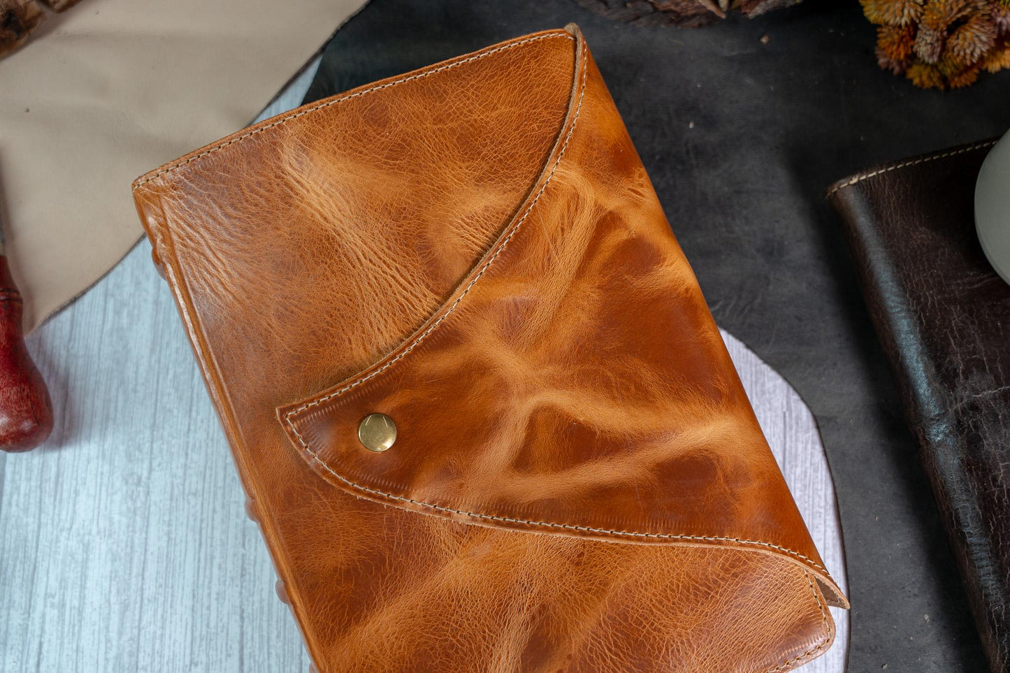 NKJV MacArthur Study Bible Premium Badalassi Leather - Full Grain Vegetable Tan