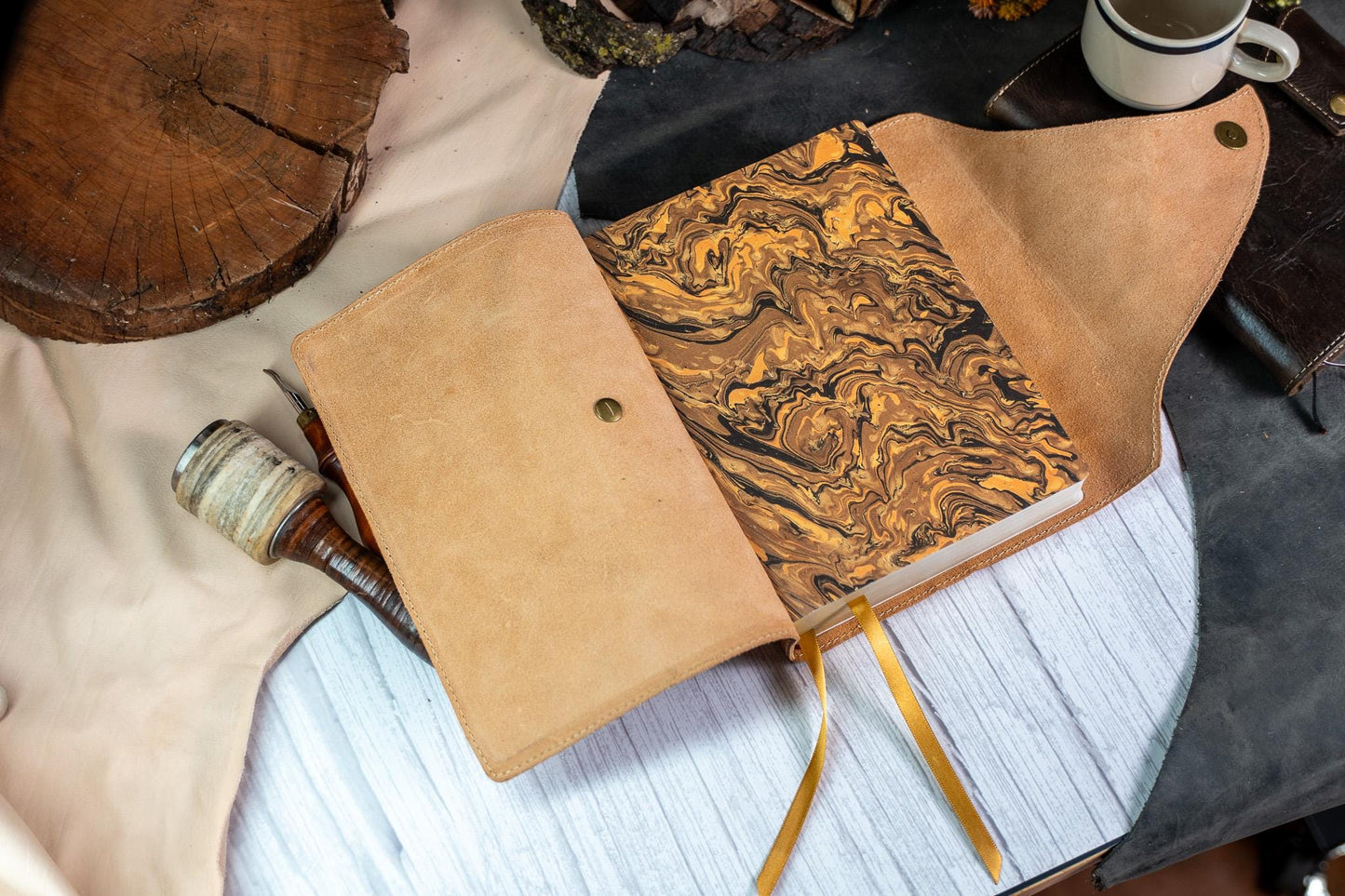 NKJV MacArthur Study Bible Premium Badalassi Leather - Full Grain Vegetable Tan