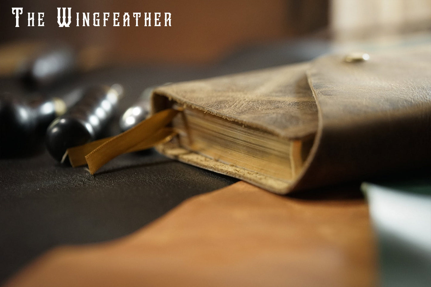 CUSTOM Holy Bible Full Grain Leather Rebind - Wingfeather Design - Very Popular!