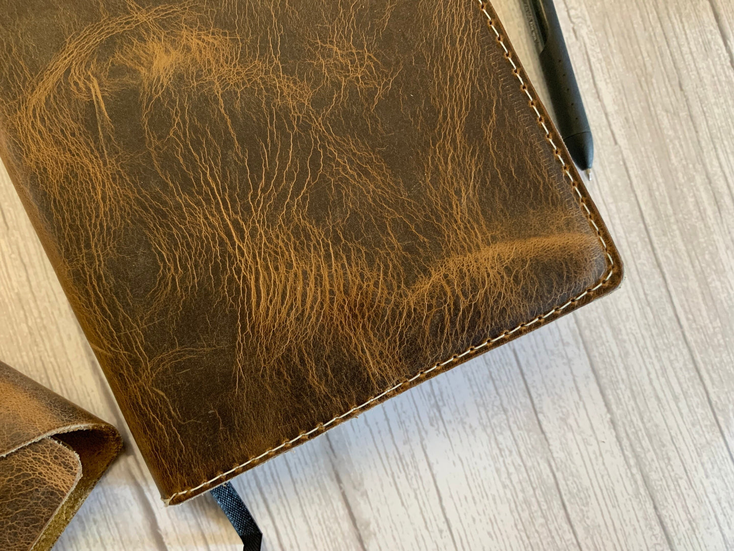 Full Grain Leather Bible Journal - With 180 page Notebook