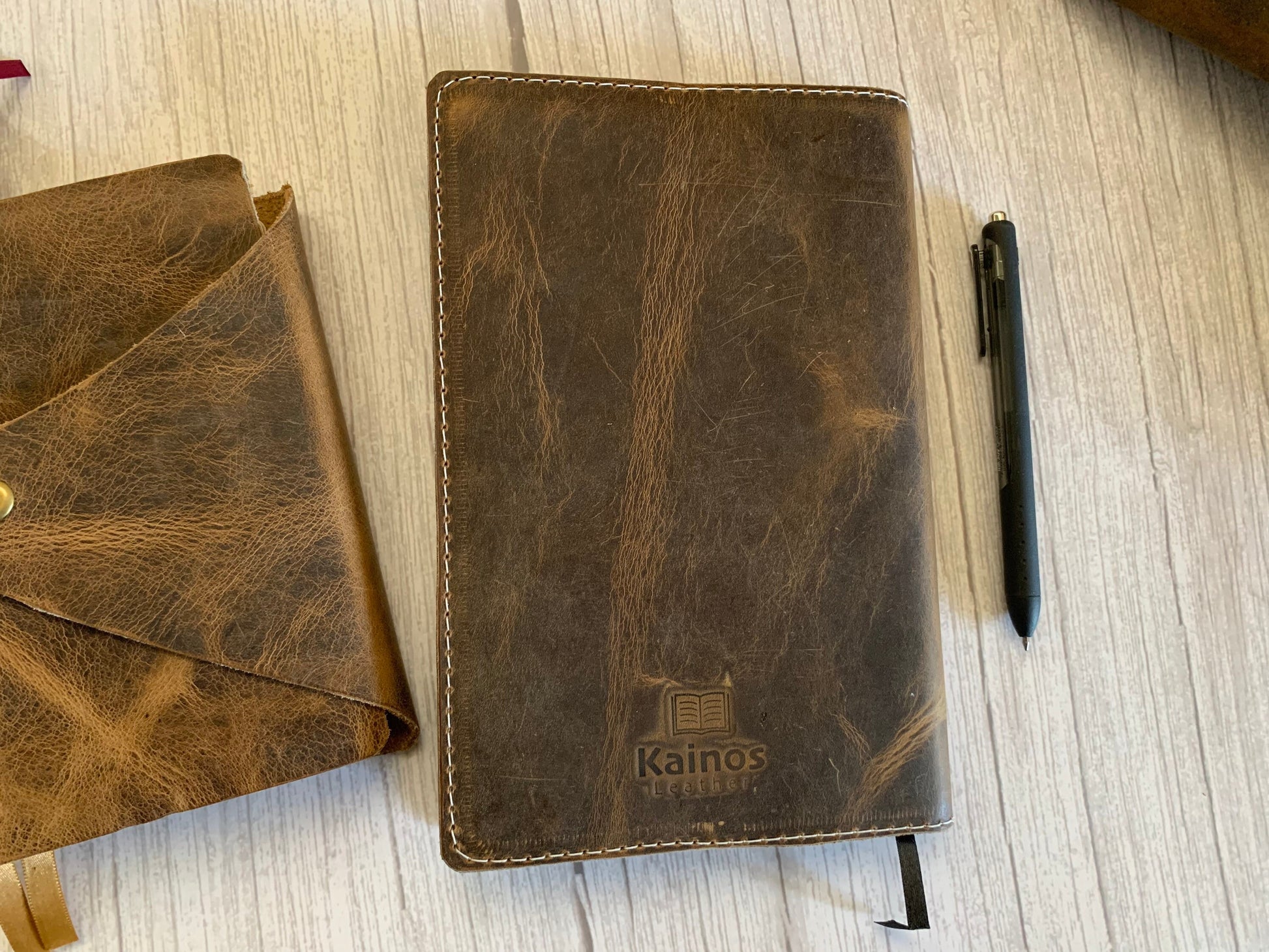 Full Grain Leather Bible Journal - With 180 page Notebook