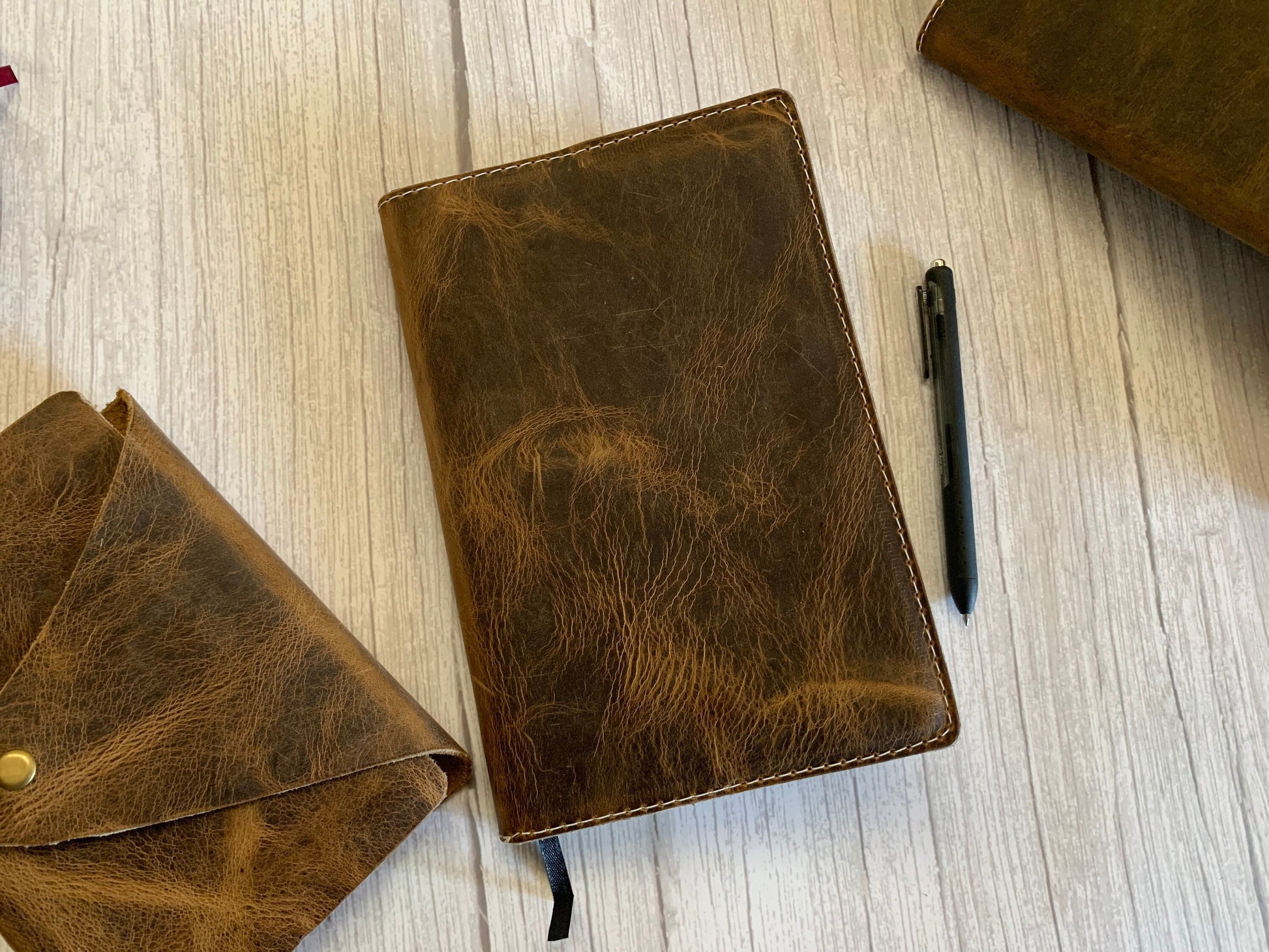 Full Grain Leather Bible Journal - With 180 page Notebook