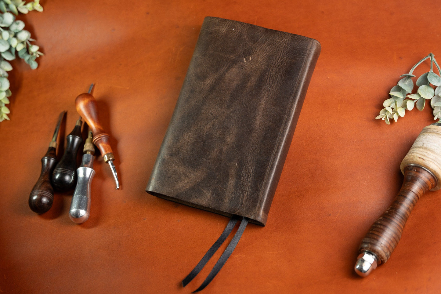 ESV Thinline Bible Rebound in CrazyHorse Gaucho Full Grain Leather