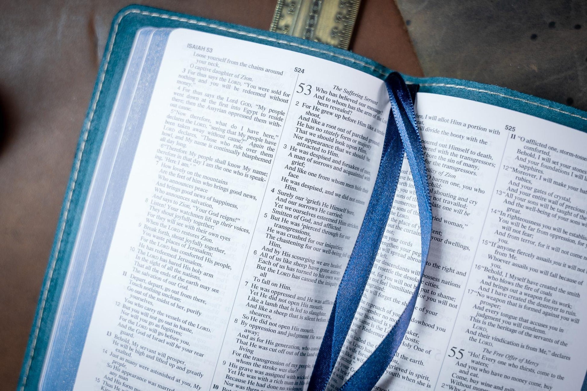 NASB 1995 Compact Bible - PREMIUM Full Grain Leather with built in pen loop