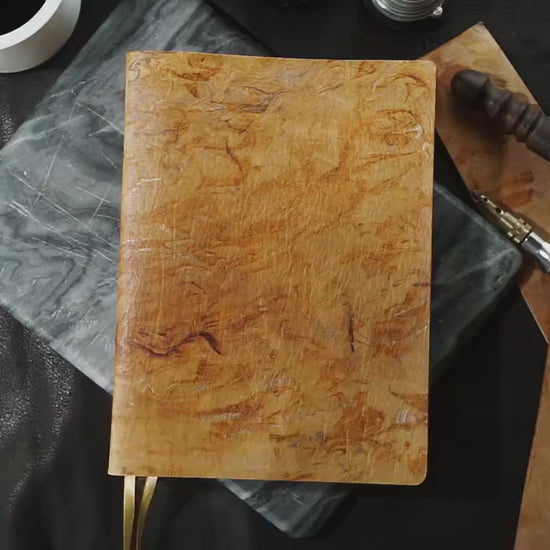 CUSTOM Most Unique Bible! - Hand Stained Full Grain Veg Tan leather Bible Rebind - The Marble Design, Gold, Saddle Tan, Mahogany Stain